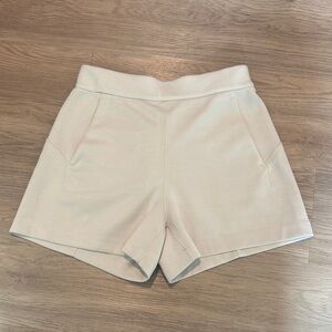 Lululemon Athletica High Waist Cream Shorts